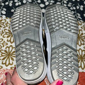 WOMENS STACKED VANS(BLACK LEATHER) 8 1/2